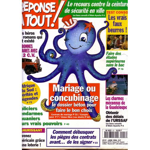 Réponse À Tout ! N°47 Mariage Ou Concubinage