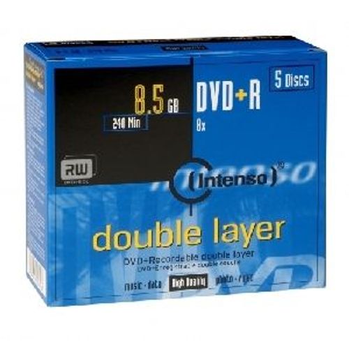 Intenso - 5 x DVD+R DL - 8.5 Go 8x - boîtier CD