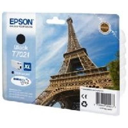 Epson T7021 XL (Tour Eiffel) - Cartouche d'encre noir grande capacité 2400 pages pour Workforce WP4000/4500
