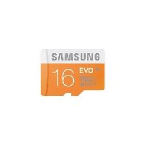 Samsung EVO MB-MP16D - Carte mémoire flash - 16 Go - UHS Class 1 / Class10 - microSDHC UHS-I - pour Samsung WB110; SMART Camera NX300M, WB350F, WB50F