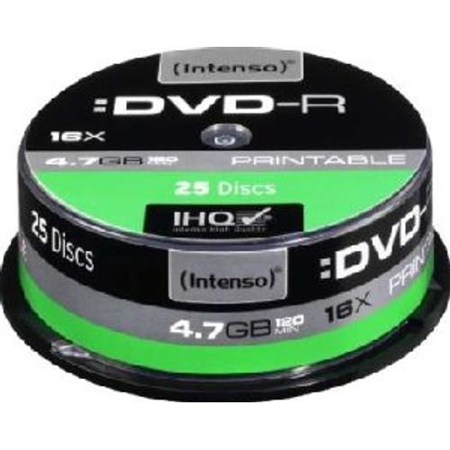 Intenso - 25 x DVD-R (G) - 4.7 Go 16x - surface imprimable par jet d'encre - spindle