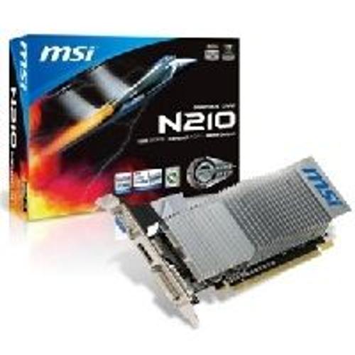 MSI N210-MD1GD3H/LP - Carte graphique - GF 210 - 1 Go DDR3 - PCIe 2.0 x16 profil bas - DVI, D-Sub, HDMI