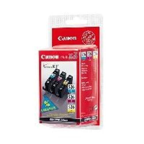 Canon CLI-526 C/M/Y Multi pack - Pack de 3 - jaune, cyan, magenta - originale - réservoir d'encre - pour PIXMA iP4950, iX6550, MG5250, MG5350, MG6150, MG6250, MG8150, MG8250, MX715, MX885, MX895