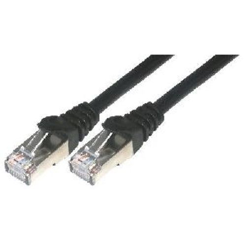 MCL Samar - Cordon de raccordement - RJ-45 (M) pour RJ-45 (M) - 50 cm - paire torsadée écrantée (F/UTP) - CAT 6 - moulé, sans crochet, bloqué - noir
