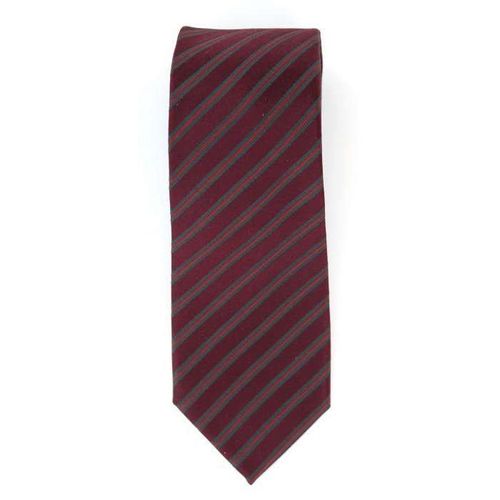 Cotton Park - Cravate 100% Soie Rouge Et Bordeaux - Homme