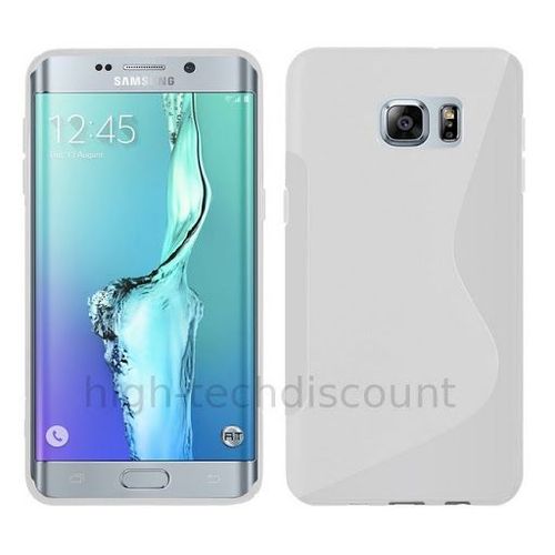 Housse Etui Coque Silicone Gel Fine Pour Samsung G928 Galaxy S6 Edge Plus + Film Ecran - Blanc
