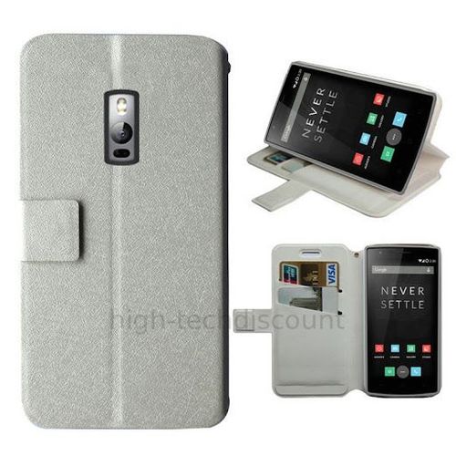 Housse Etui Coque Pochette Portefeuille Pour Oneplus 2 + Film Ecran - Blanc