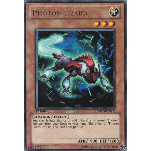 Carte Yu-Gi-Oh - Photon Lizard ( Lézard Photon ) - Orcs-En007 - Rare - 1st Edition - Order Of Chaos -