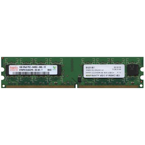 1GB 240p PC2-6400 CL6 16c 64x8 DDR2-800 2Rx8 1.8V UDIMM NOB Korea RoHs, Hynix, BUR, HYMP512U64CP8-S6