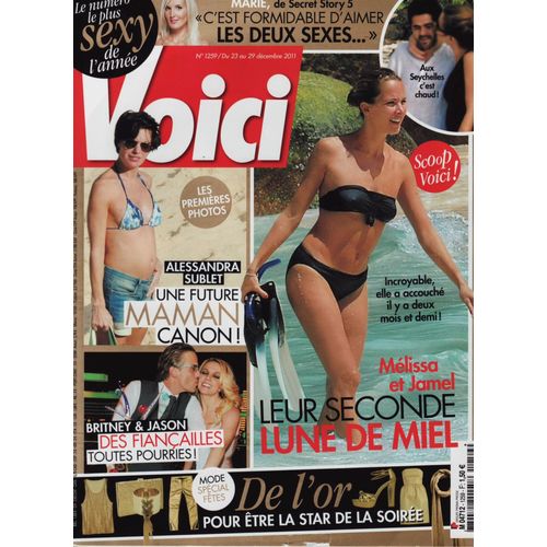Voici / 23-12-2011 N°1259 : Melissa Theuriau / Jamel Debbouze (3p) - Beyoncé (1,5p)