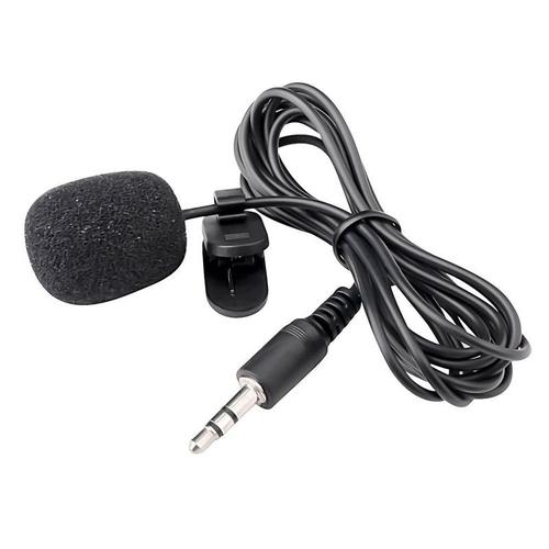 Insten® Mini Microphone Micro Universel Jack 3,5mm Avec Clip Chemise Vêtement Cravate Pour Pc Ordinateur Conversation, Noir