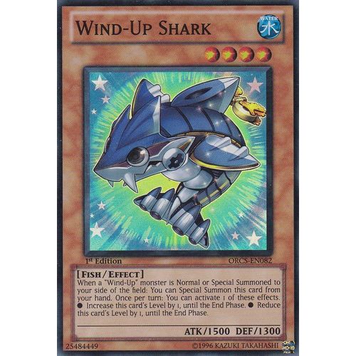 Carte Yu-Gi-Oh - Wind-Up Shark ( Requin Automate ) - Orcs-En082 - Super Rare - 1st Edition - Order Of Chaos -