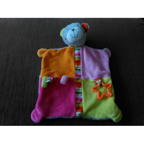 Doudou Plat Ours Avec Anneau En Forme D'étoile Babysun