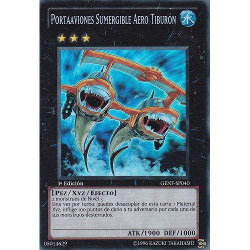 Carte Yu-Gi-Oh - Portaaviones Sumergible Aero Tiburon ( Porte-Submersible Aero Requin ) - Genf-Sp040 - Super Rare - Forza Generacion -