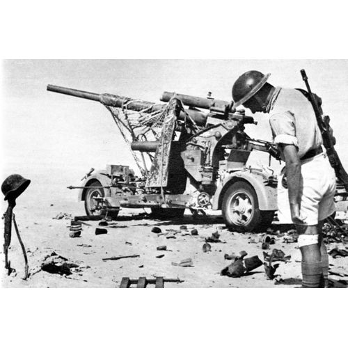 Ww2 - Canon Motorisé De 88mm Allemand Détruit Par Les Britanniques En Afrique Du Nord