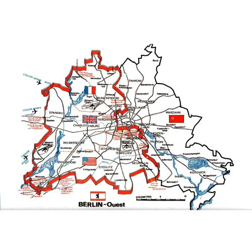 Militaria - Plan Des Quatre Zones D'occupation De Berlin