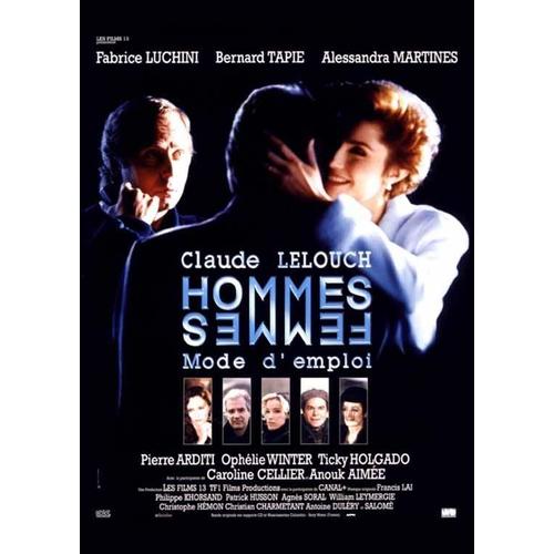 Hommes Femmes, Mode D'emploi - Affiche Originale De Cinéma - Format 60x80 Cm - Un Film De Claude Lelouch Avec Fabrice Luchini, Bernard Tapie, Alessandra Martines, Pierre Arditi - Année 1996