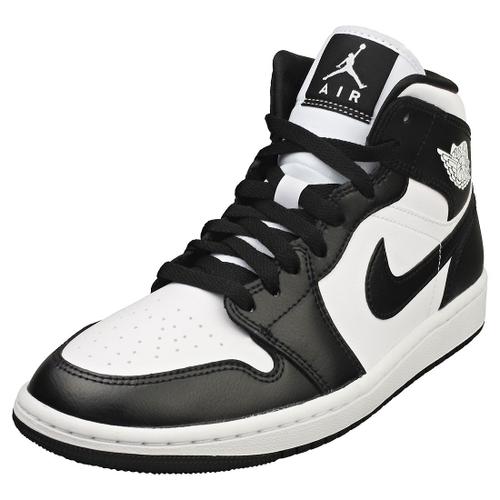 Chaussures Nike Air Jordan 1 Mid Baskets Blanc Noir