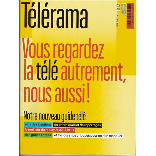 Télérama Vous Regardez La Télé Autrement, Nous Aussi! 3425 