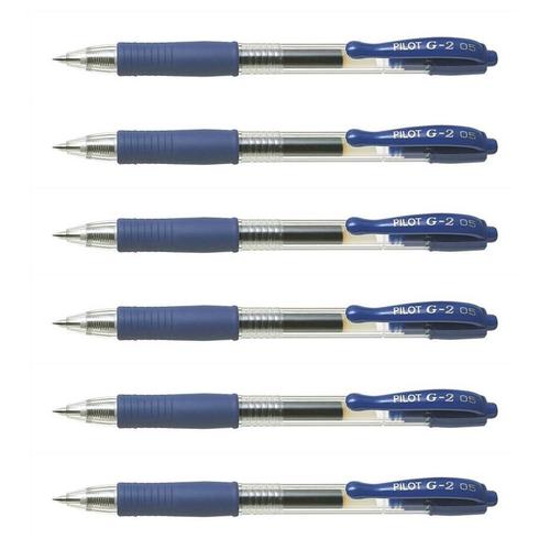 Pilot Lot De 6 Stylos Bille À Encre Gel G2 05 Pointe Fine Bleu