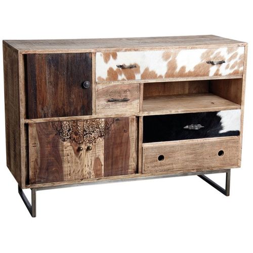 Commode En Manguier Et Peau De Vache