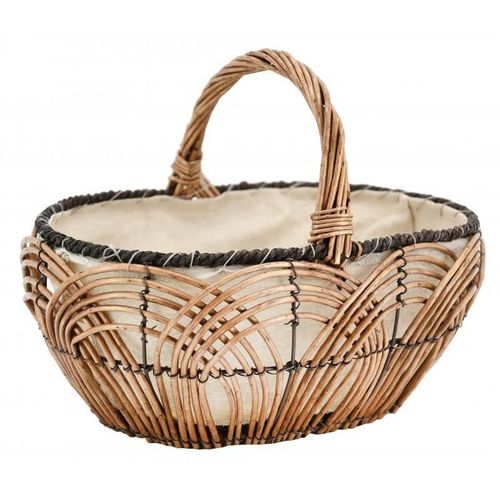 Panier en osier lacerie et jute 35 cm