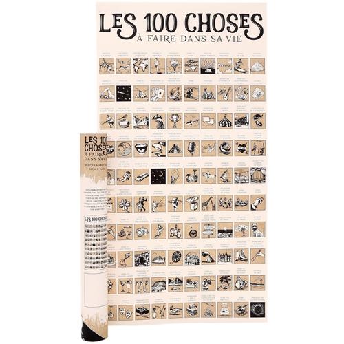 Poster à gratter Les 100 choses à faire dans sa vie