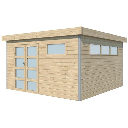 Chalet En Bois Profil Aluminium Contemporain 14.82 M² Sans Option