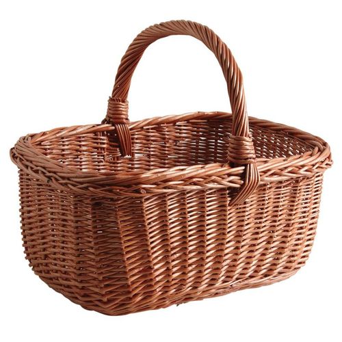 Panier rectangulaire en osier buff