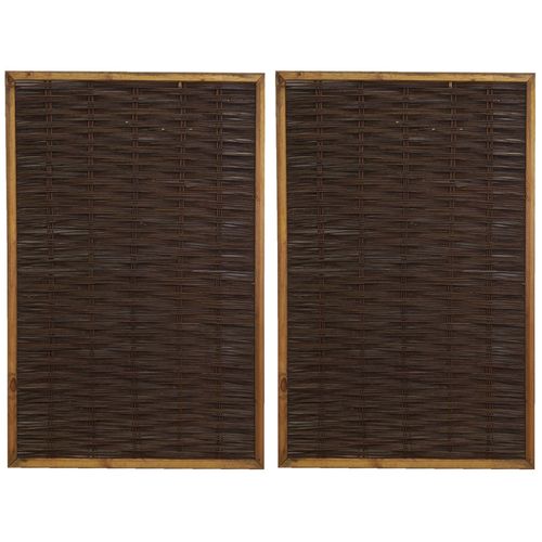Claustra En Pin Naturel Et Osier Naturel Lot De 2