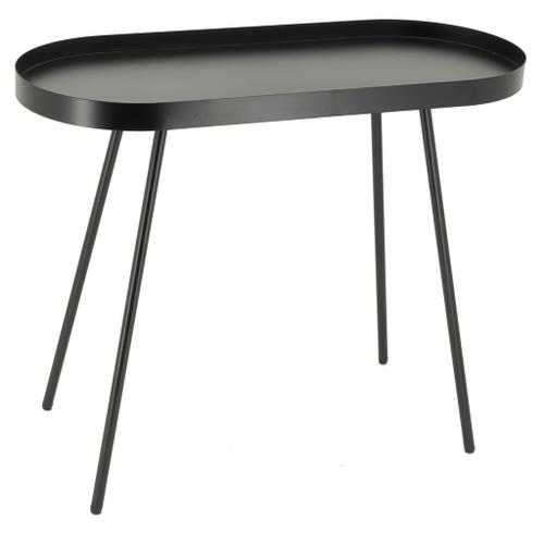 Table Basse Ovale En Métal Noir 70 X 30 X 57 Noir