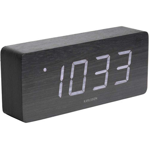 Réveil en bois chiffres LCD Tube Noir