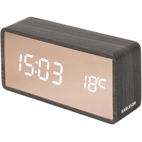 Réveil led en ABS effet bois Copper
