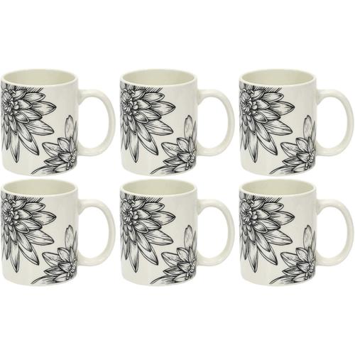 Mug En Porcelaine Cottage 35 Cl (Lot De 6)