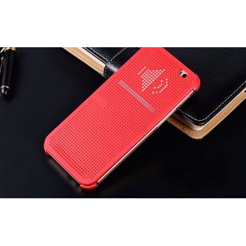 Etui Housse Rouge Red Pour Htc One M8 Point Dot View