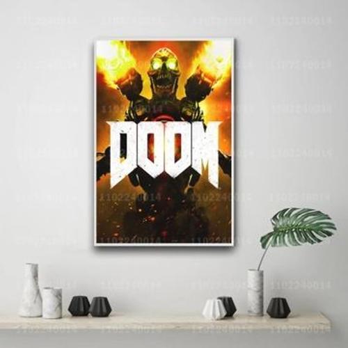 Affiche en toile, affiches d¿¿coratives du jeu Doom pour,mpression murale Poster pour salon chambre ¿¿ coucher d¿¿cor sans cadre(80*120cm)