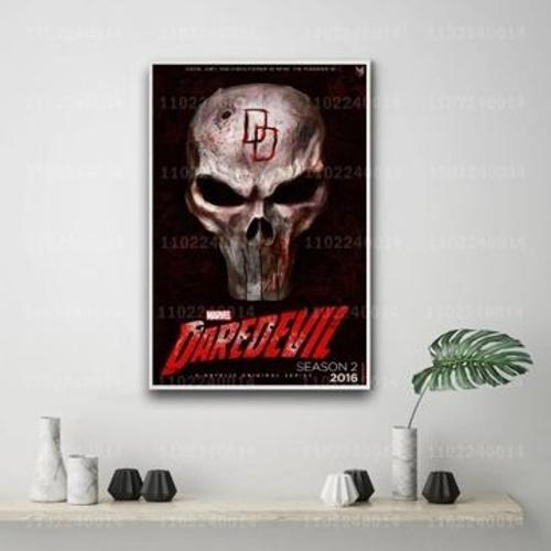 D¿¿cor d'affiche en toile de film Daredevil Punisher,mpression murale Poster pour salon chambre ¿¿ coucher d¿¿cor sans cadre(80*120cm)