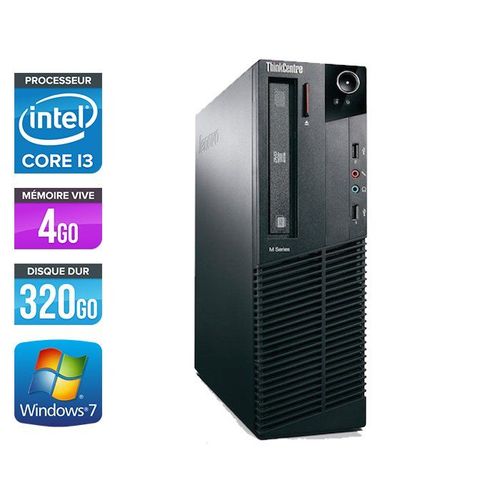 Lenovo ThinkCentre M81 SFF - Intel Core i3-2100 / 3.10 GHz - RAM 4 Go - HDD 320 Go - DVDRW - GigaBit Ethernet - Windows 7 Professionnel