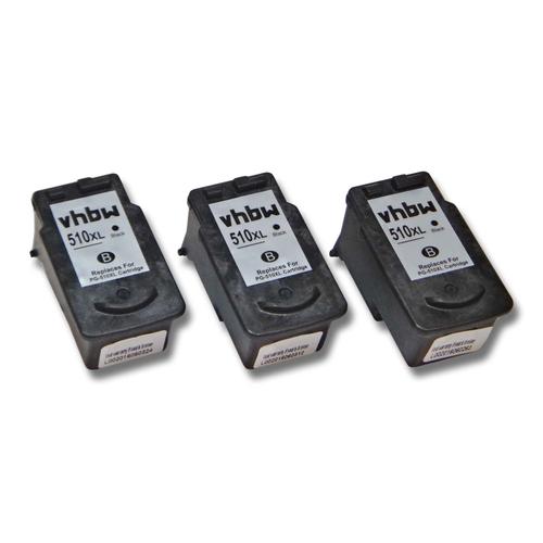 Lot de 3 cartouches d'encre vhbw pour Canon Pixma MP490, MP492, MP495, MX320, MX330, MX340, MX350, MX360 Remplace: Canon PG-510, PG-510XL.