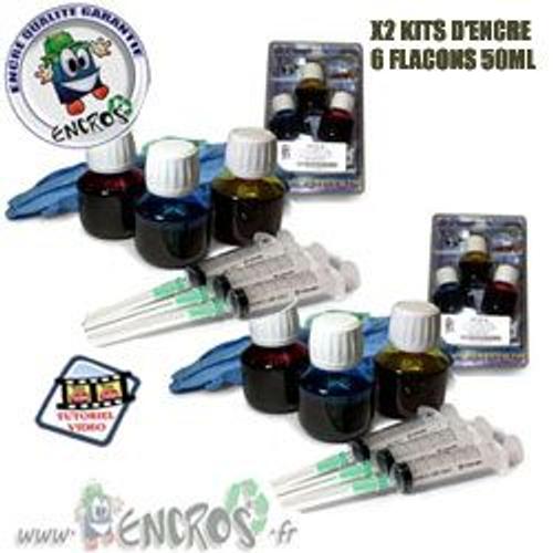 RECHARGE ENCRE- Pack X2 kit Encre Couleur HP 110