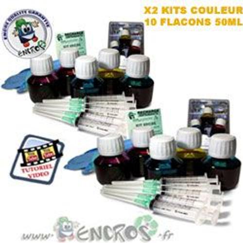 RECHARGE ENCRE- Pack X2 kit Encre Couleurs CANON BCI 6