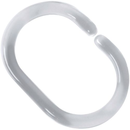 Anneaux plastiques pour rideau de douche x 12 - translucides