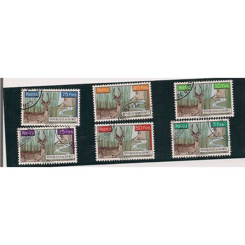 Guinée- Lot De 6 Timbres Oblitérés- Cerfs N°54/59