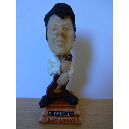 Elvis Presley Petite Statuette Caricaturale En Resine 3x7.5 Cm Made In Argentina