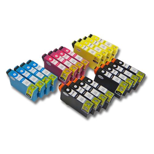 vhbw 20 x Cartouches d'encre pour Epson Stylus S22, SX125, SX130, SX235, SX235W, SX420, SX420W.