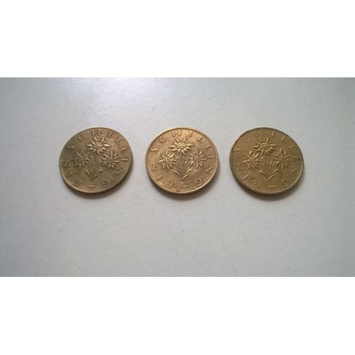 Lot De 3 Pieces De 1 Schilling Autriche.