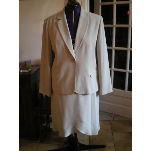 Ensemble Tailleur Dégriffé Vert D'eau Clair Taille 48 Neuf