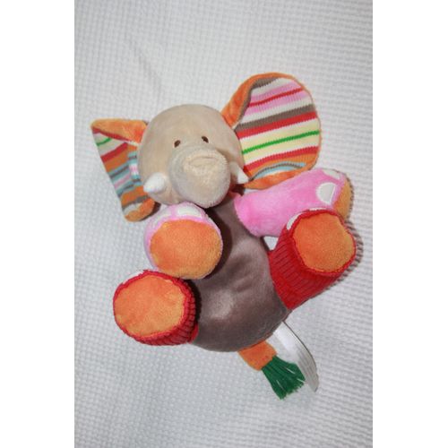 Doudou Happy Horse Elephant Rose Orange Gaby