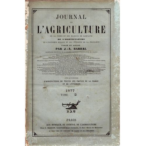 Journal De L'agriculture 1877 - Tome 2