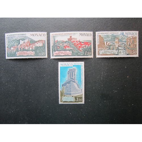Monaco. Timbres N° 851 A 854 (1971). Protection Des Monuments Historiques